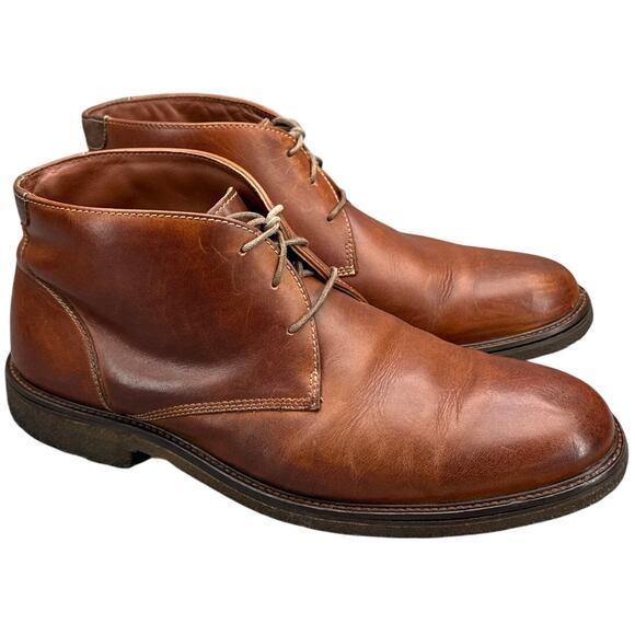 Johnston & Murphy Copeland Brown Leather Lace Up Chukka Ankle Boots Men 11 - Picture 1 of 8